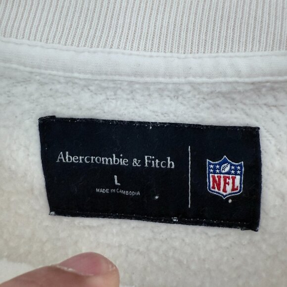 Abercrombie Fitch Sweatshirt Mens L Cream New York Jets NFL Football - Picture 3 of 8